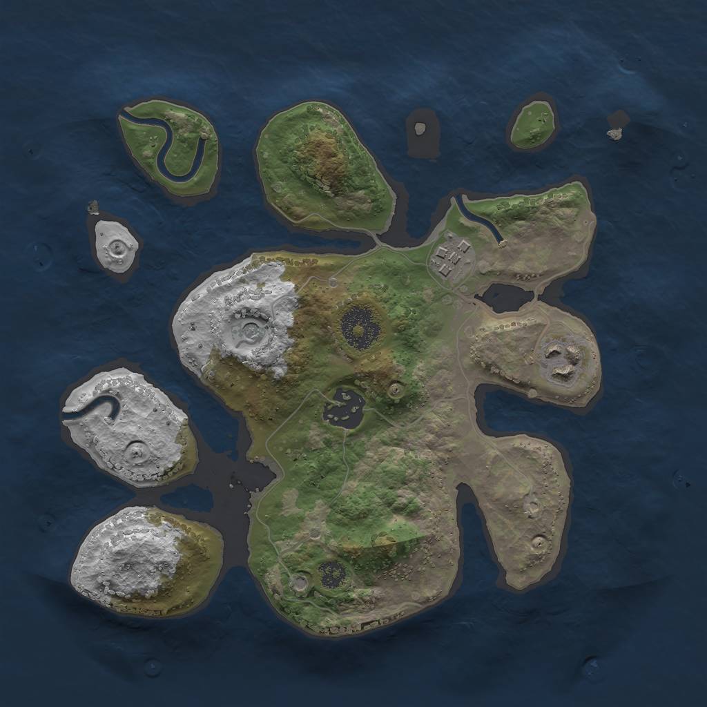 Rust Map: Procedural Map, Size: 2600, Seed: 12345, 6 Monuments