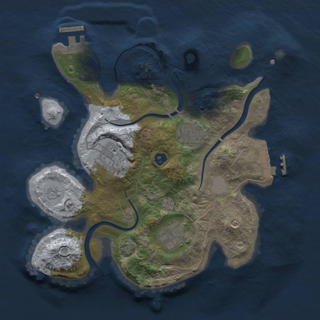 Rust Map: Procedural Map, Size: 2600, Seed: 12345, 8 Monuments
