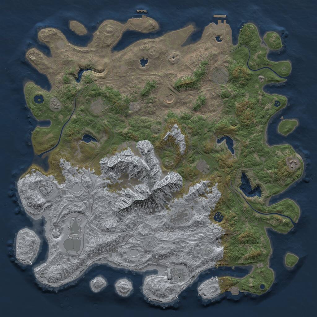 Rust Map: Procedural Map, Size: 5000, Seed: 537093518, 17 Monuments