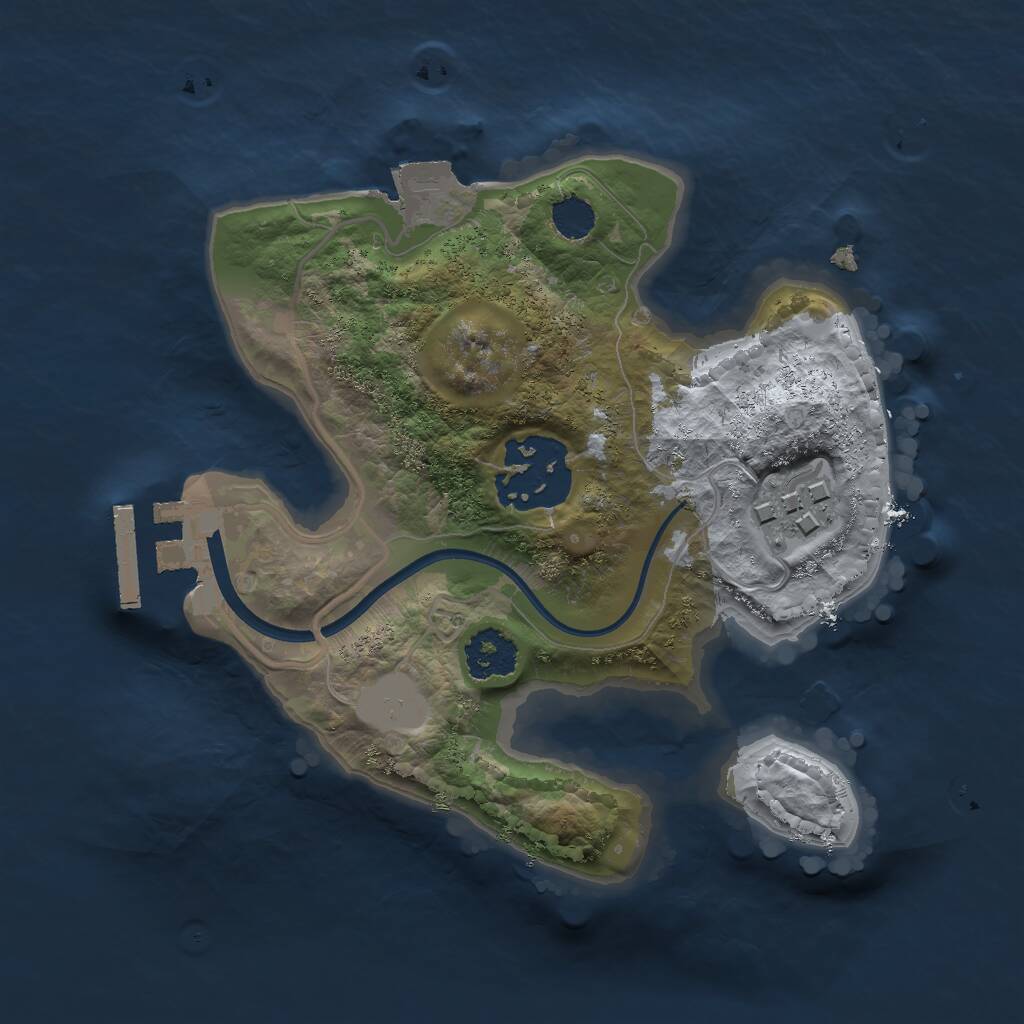 Rust Map: Procedural Map, Size: 2000, Seed: 3846294, 4 Monuments