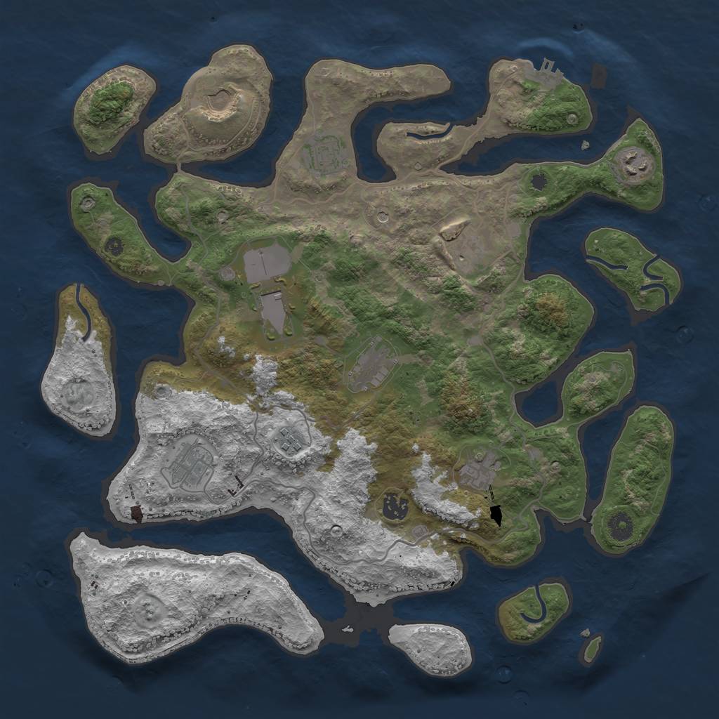 Rust Map: Procedural Map, Size: 4000, Seed: 1316573485, 14 Monuments