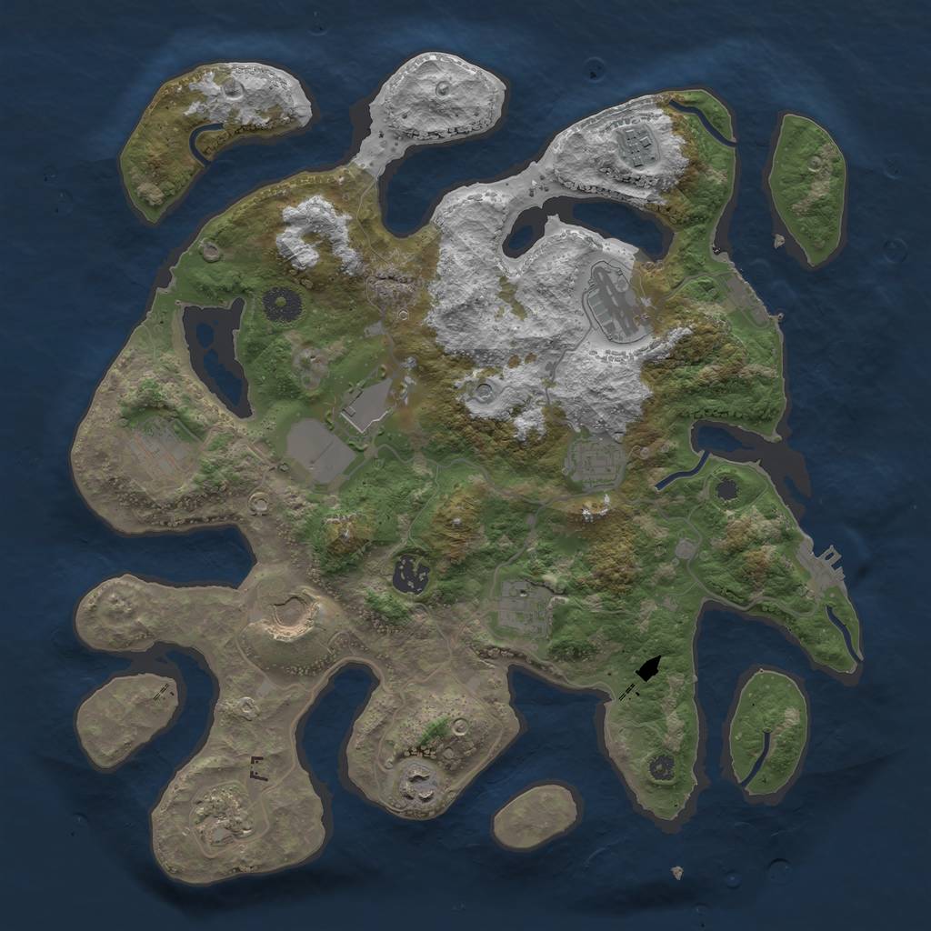 Rust Map: Procedural Map, Size: 3700, Seed: 1671136770, 15 Monuments