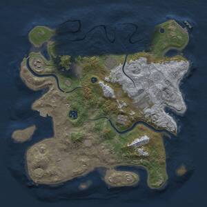 Thumbnail Rust Map: Procedural Map, Size: 3450, Seed: 1337, 13 Monuments