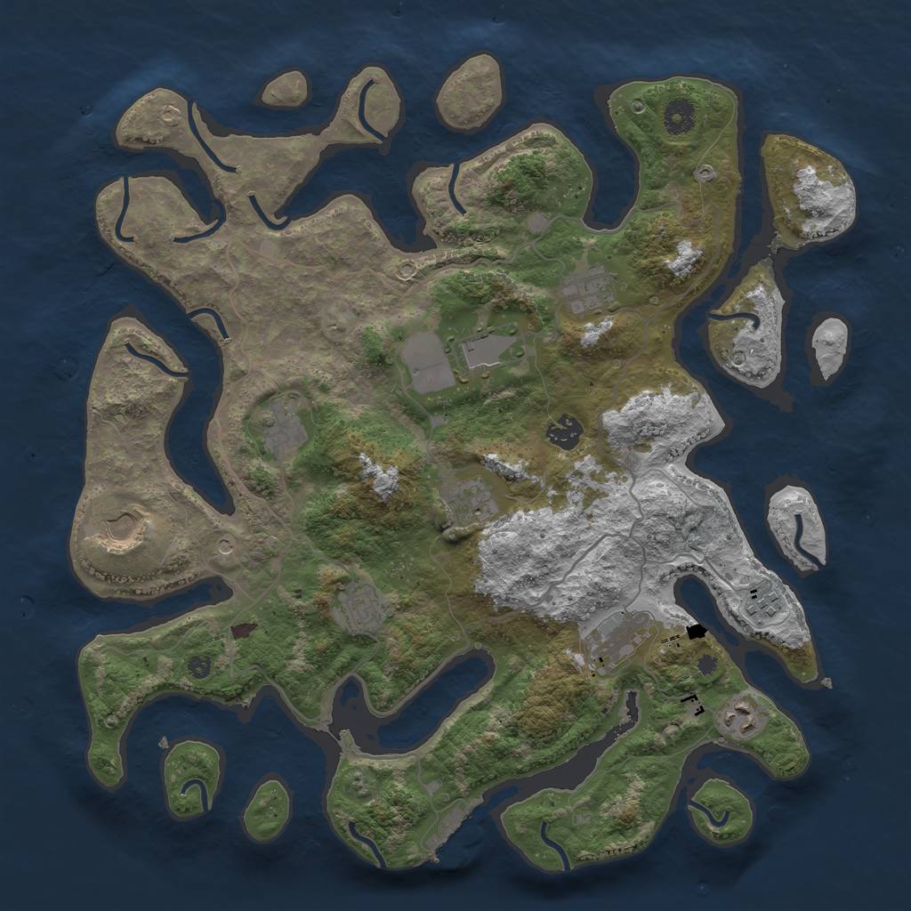 Rust Map: Procedural Map, Size: 4000, Seed: 1520970764, 14 Monuments