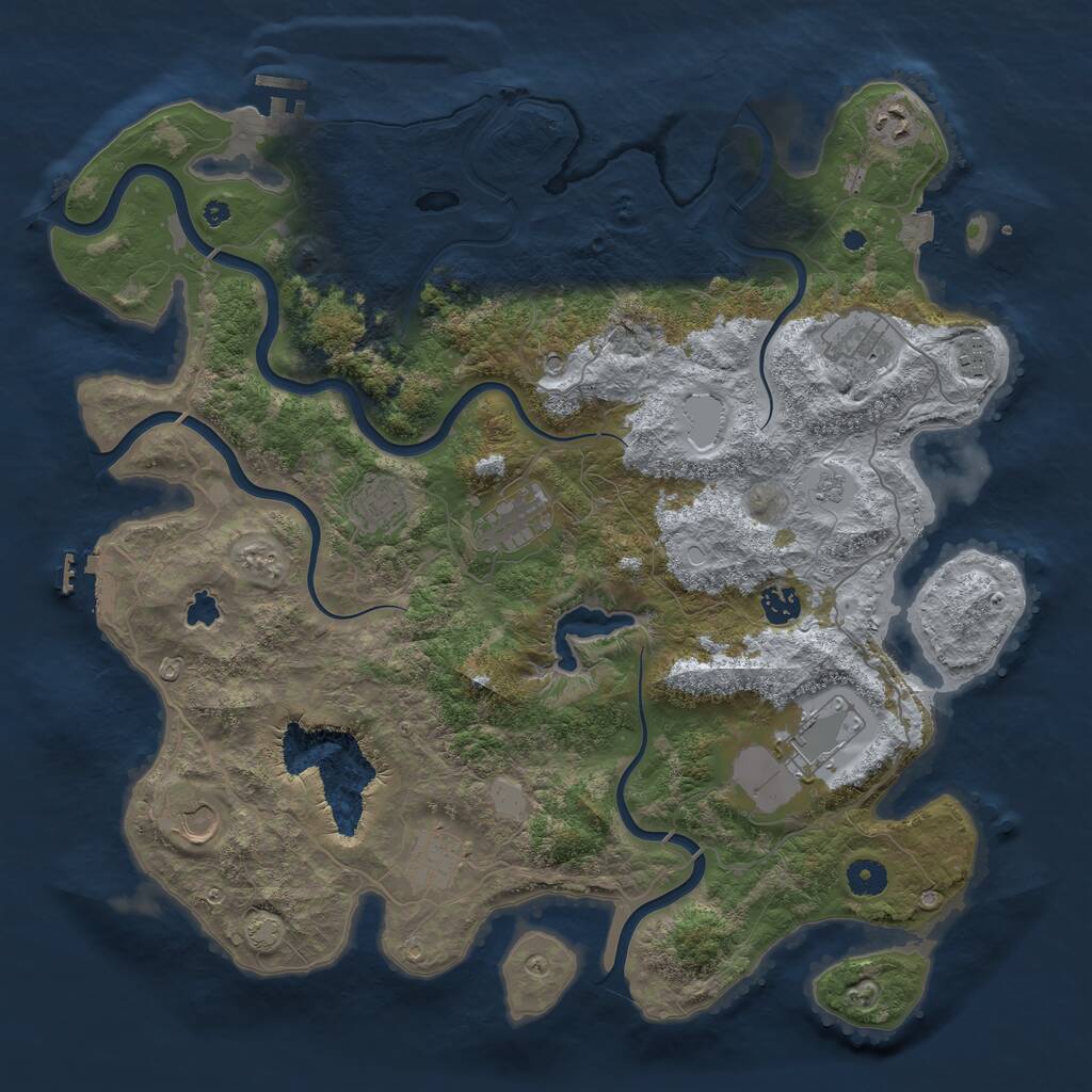 Rust Map: Procedural Map, Size: 4200, Seed: 24684, 15 Monuments