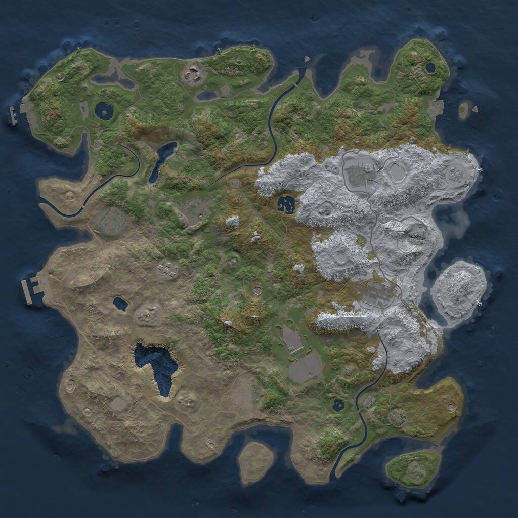 Rust Map: Procedural Map, Size: 4200, Seed: 24684, 15 Monuments