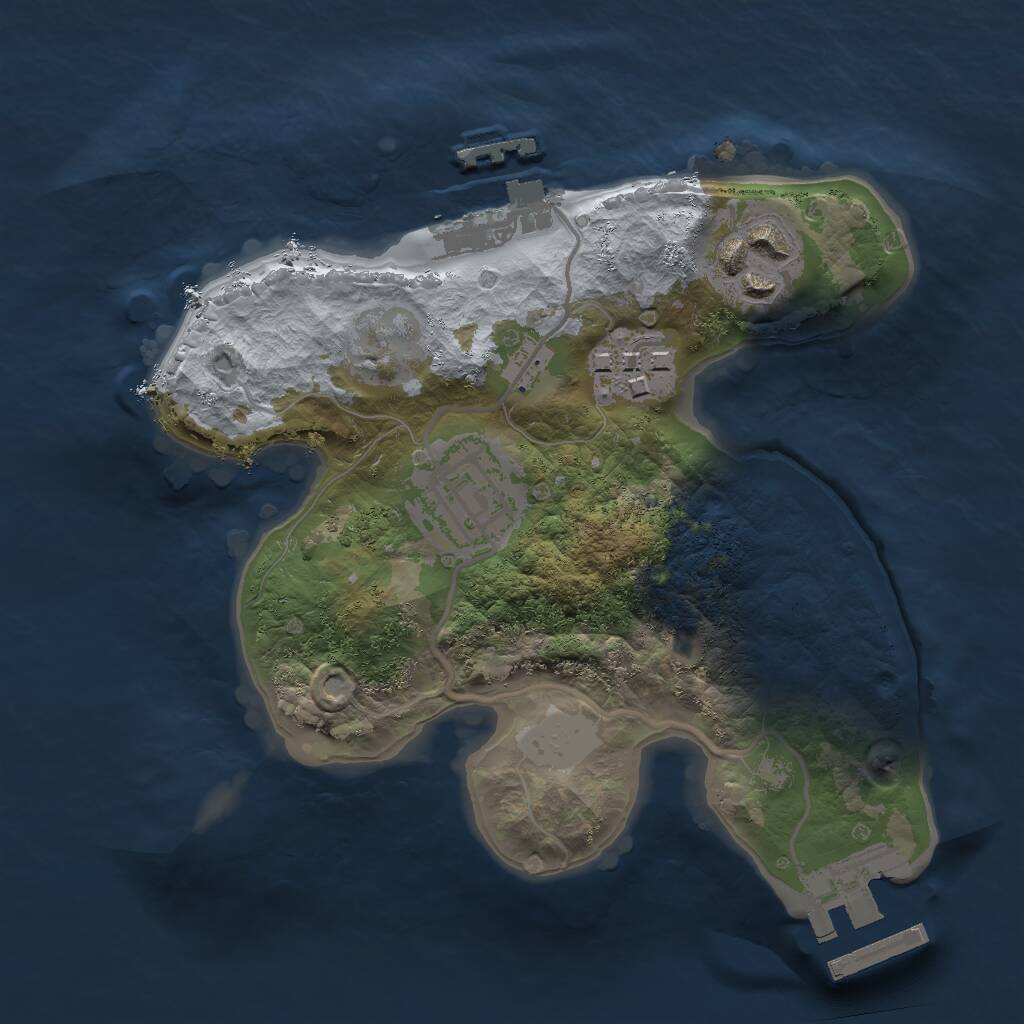 Rust Map: Procedural Map, Size: 2000, Seed: 3783, 6 Monuments