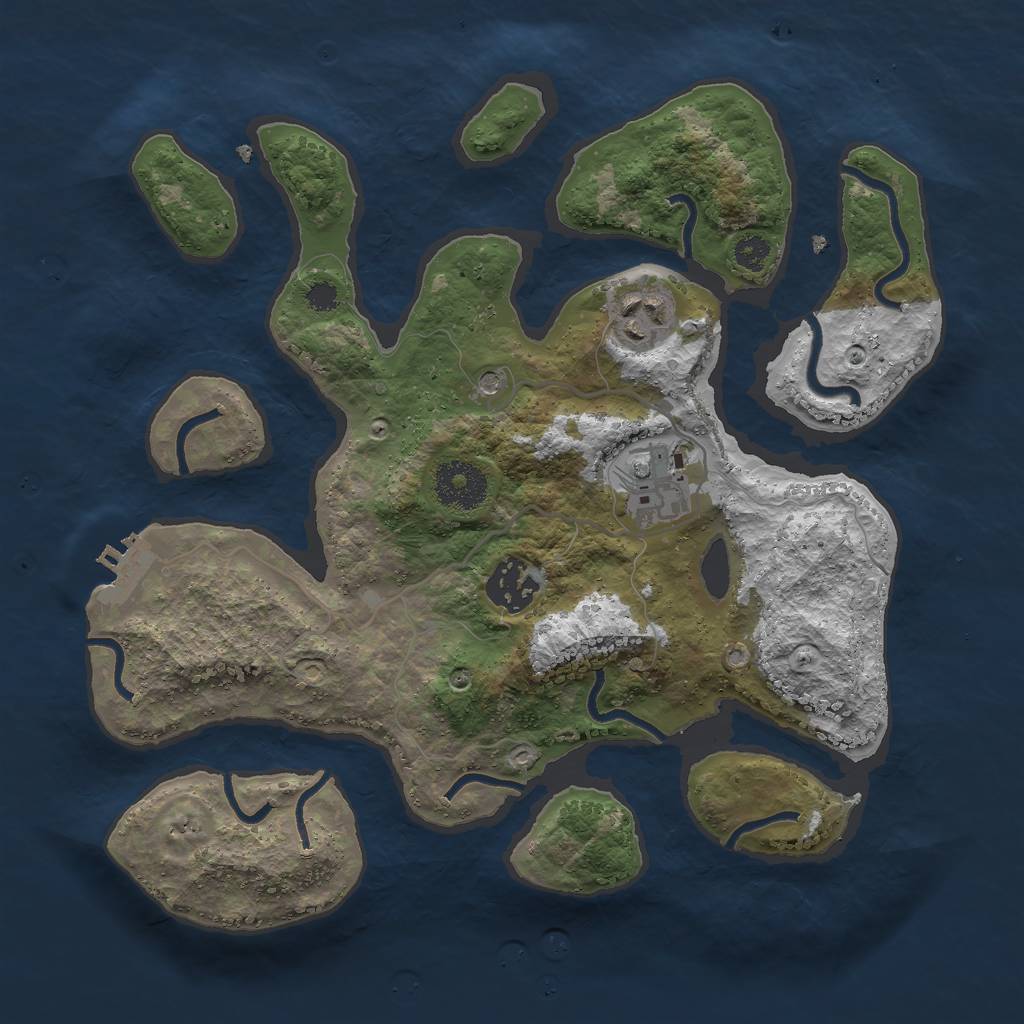 Rust Map: Procedural Map, Size: 3000, Seed: 1515026982, 7 Monuments