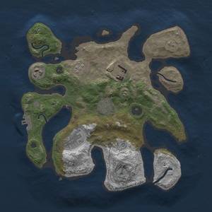 Thumbnail Rust Map: Procedural Map, Size: 3000, Seed: 689637725, 9 Monuments