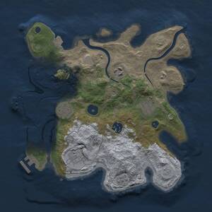 Thumbnail Rust Map: Procedural Map, Size: 3000, Seed: 689637725, 12 Monuments