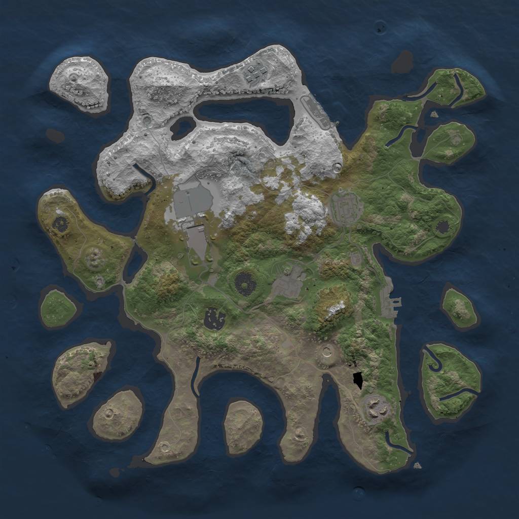 Rust Map: Procedural Map, Size: 3500, Seed: 1662093688, 11 Monuments