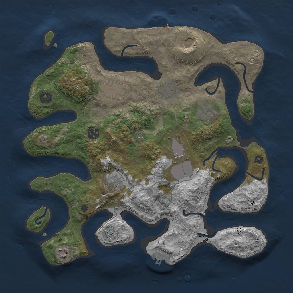 Rust Map: Procedural Map, Size: 3500, Seed: 82881, 14 Monuments