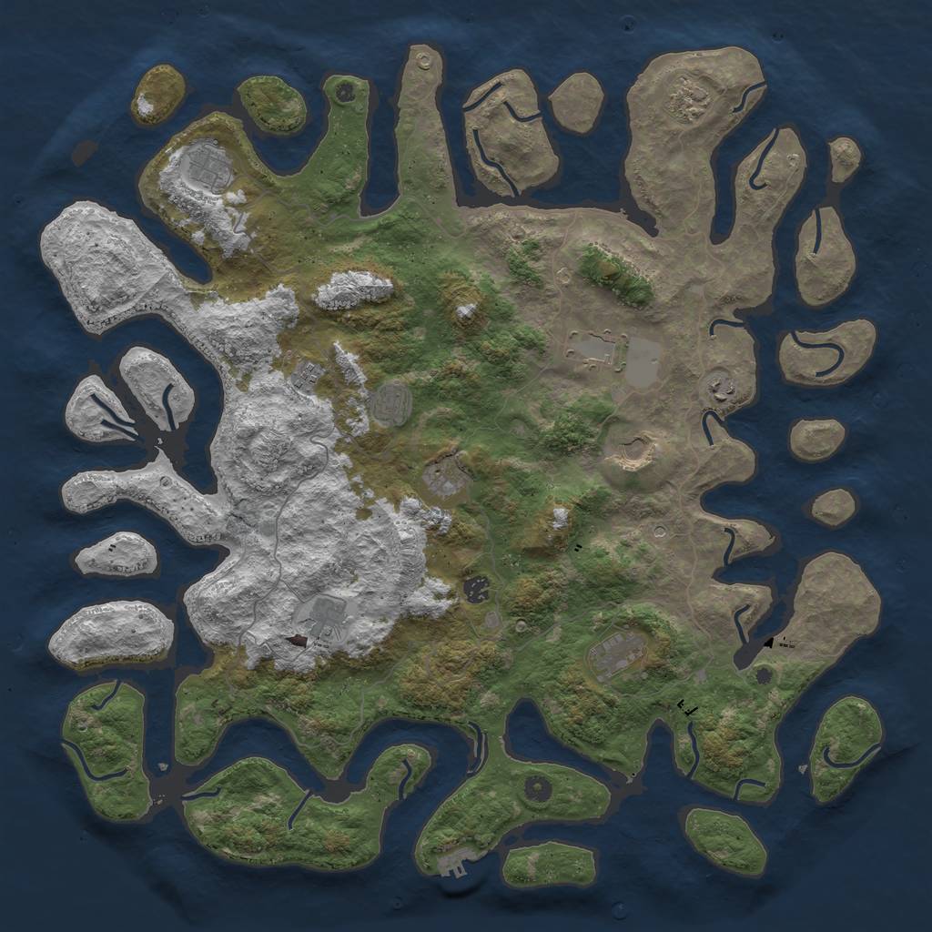 Rust Map: Procedural Map, Size: 5100, Seed: 123456, 15 Monuments