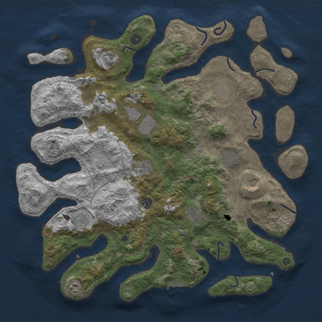 Rust Map: Procedural Map, Size: 4500, Seed: 934019846, 15 Monuments