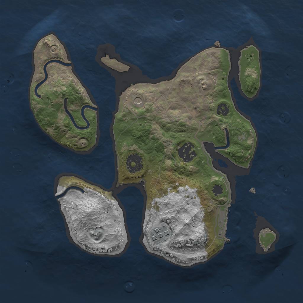 Rust Map: Procedural Map, Size: 2500, Seed: 1756260590, 6 Monuments