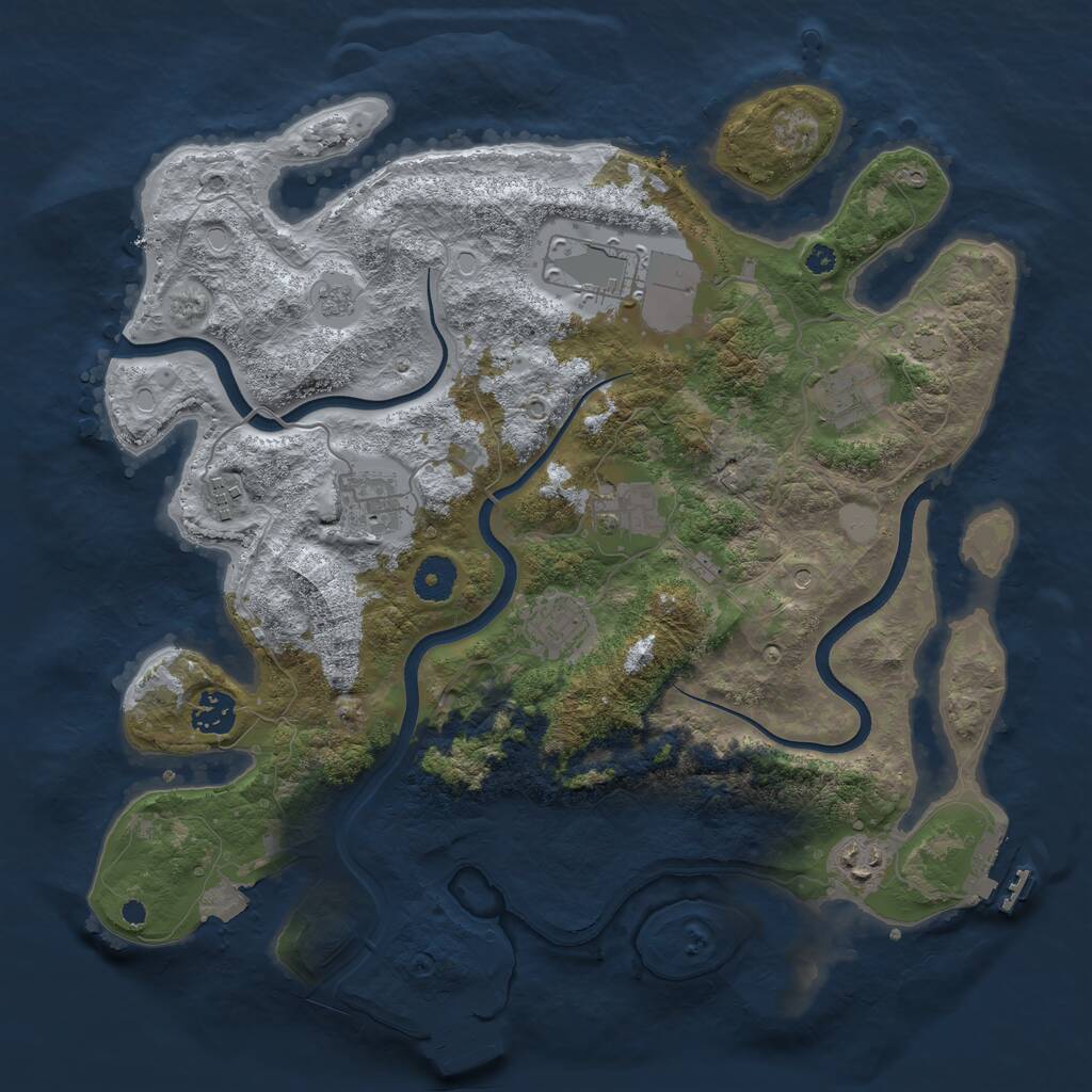 Rust Map: Procedural Map, Size: 3700, Seed: 3123124, 14 Monuments