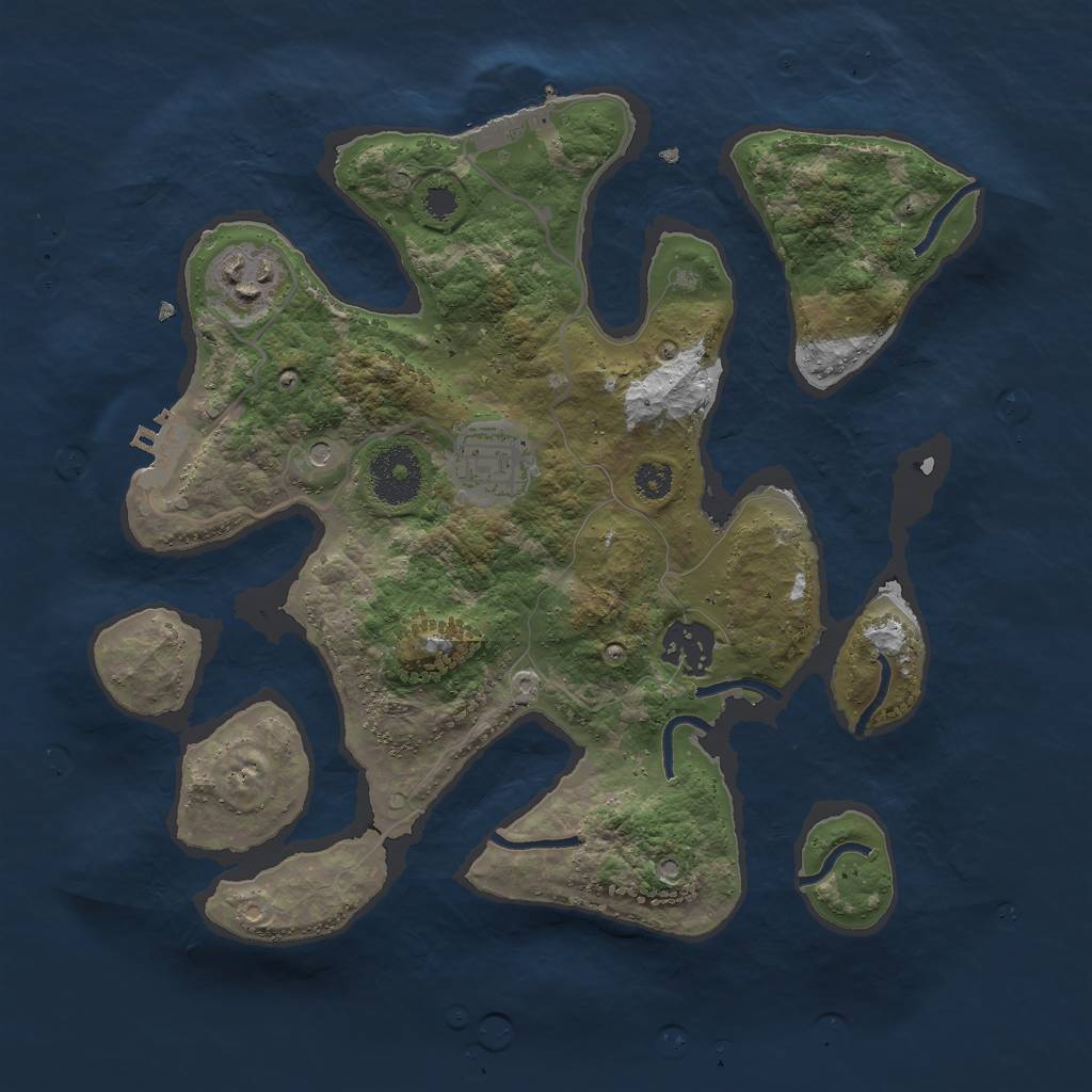 Rust Map: Procedural Map, Size: 3000, Seed: 324434942, 8 Monuments