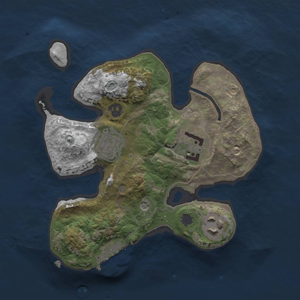 Rust Map: Procedural Map, Size: 2200, Seed: 4215, 7 Monuments