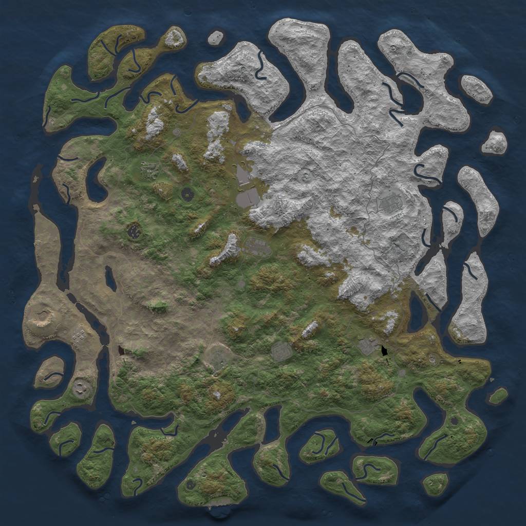 Rust Map: Procedural Map, Size: 6000, Seed: 92218236, 15 Monuments