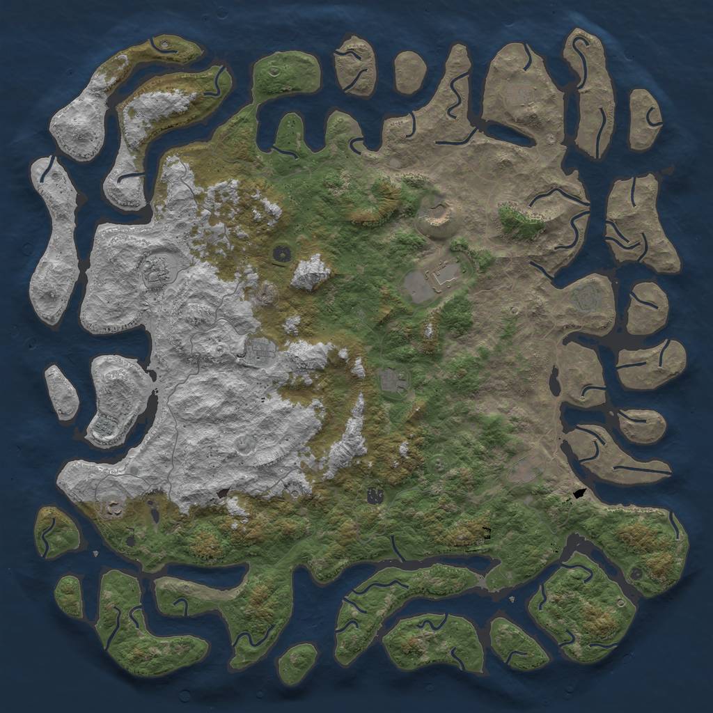 Rust Map: Procedural Map, Size: 6000, Seed: 122571553, 14 Monuments