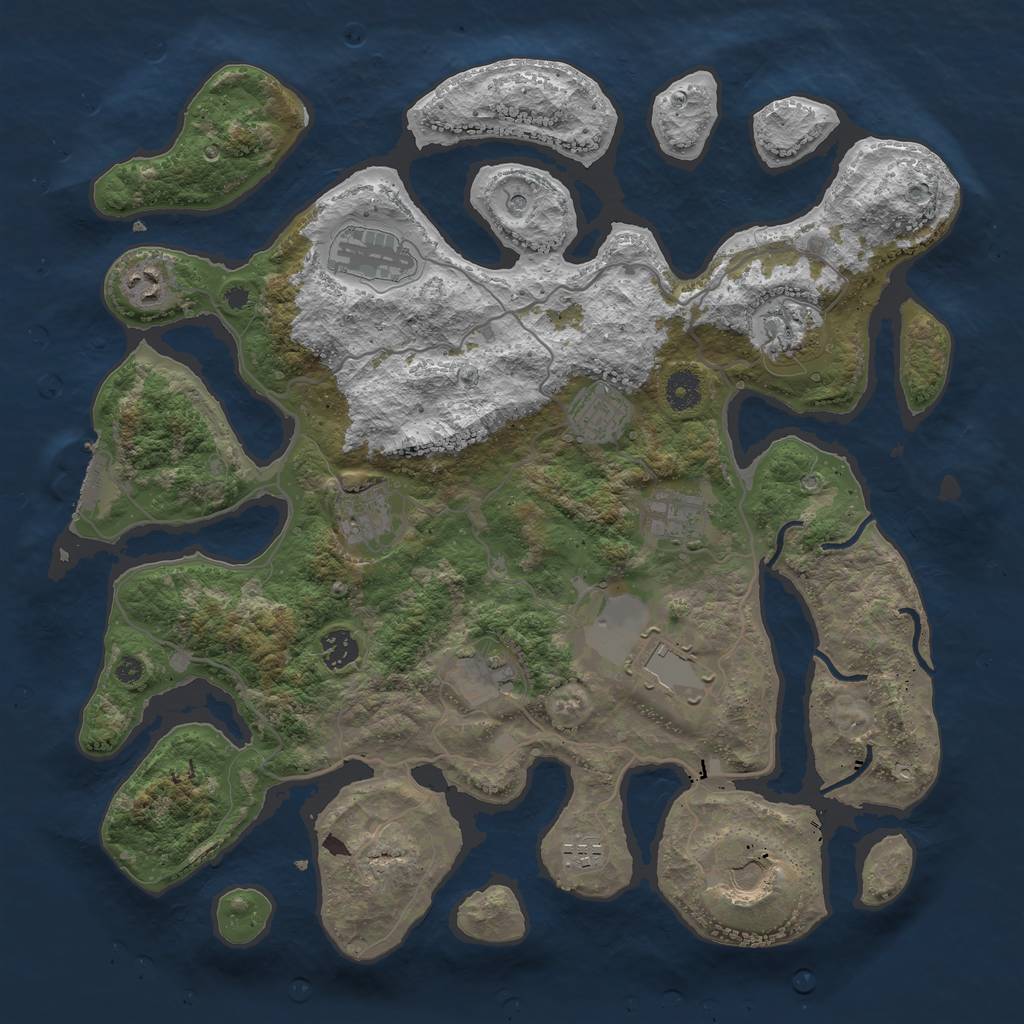 Rust Map: Procedural Map, Size: 4000, Seed: 63952, 15 Monuments