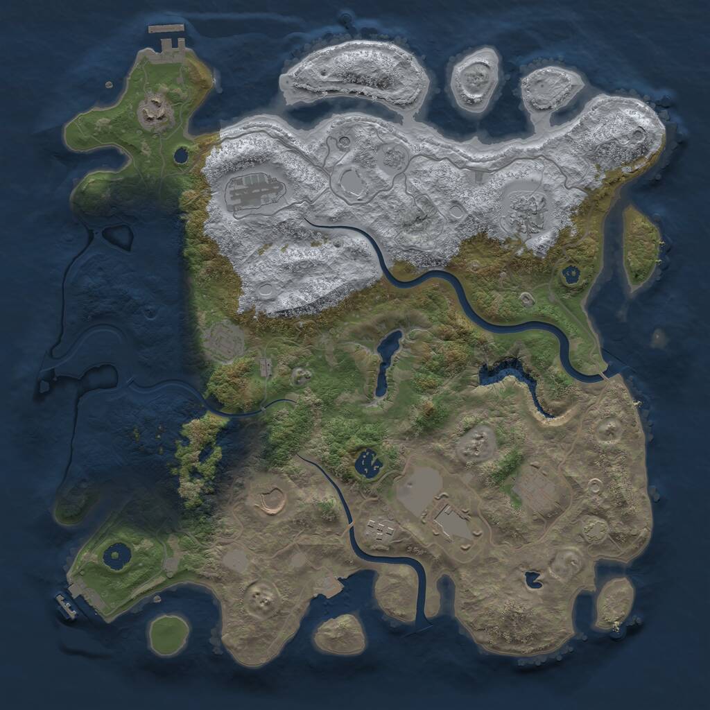 Rust Map: Procedural Map, Size: 4000, Seed: 63952, 15 Monuments