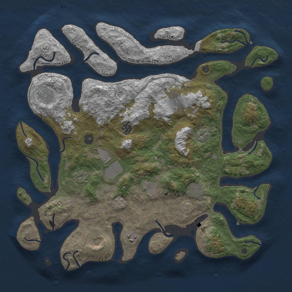 Rust Map: Procedural Map, Size: 4250, Seed: 100888603, 13 Monuments