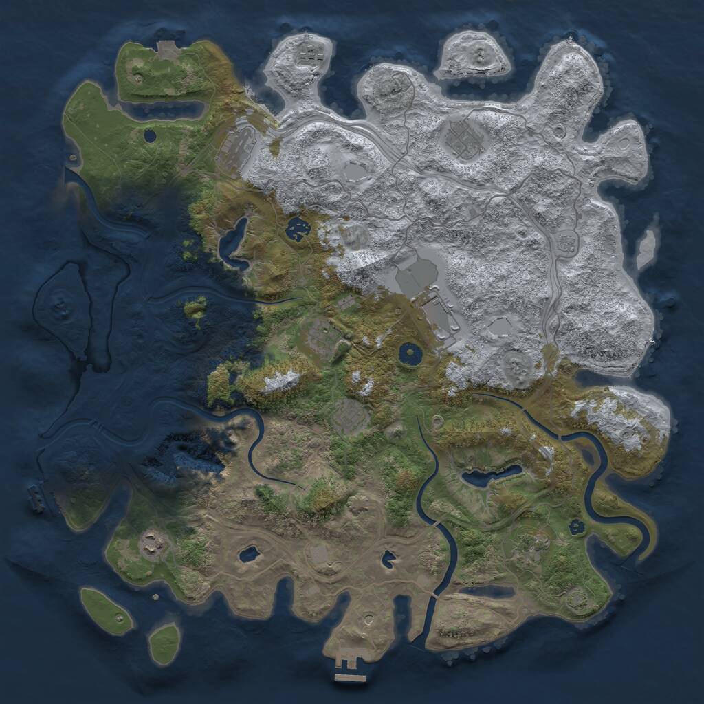 Rust Map: Procedural Map, Size: 4500, Seed: 199833594, 15 Monuments