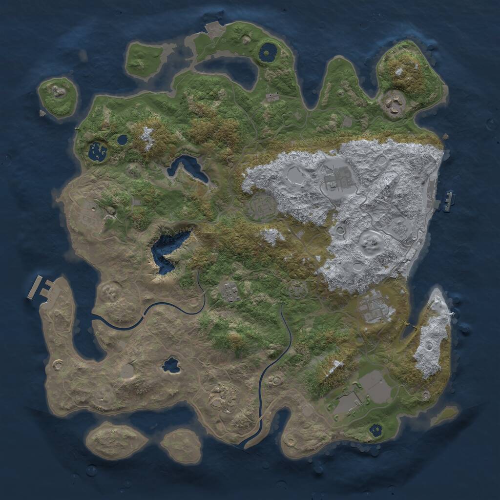 Rust Map: Procedural Map, Size: 4000, Seed: 110394231, 15 Monuments