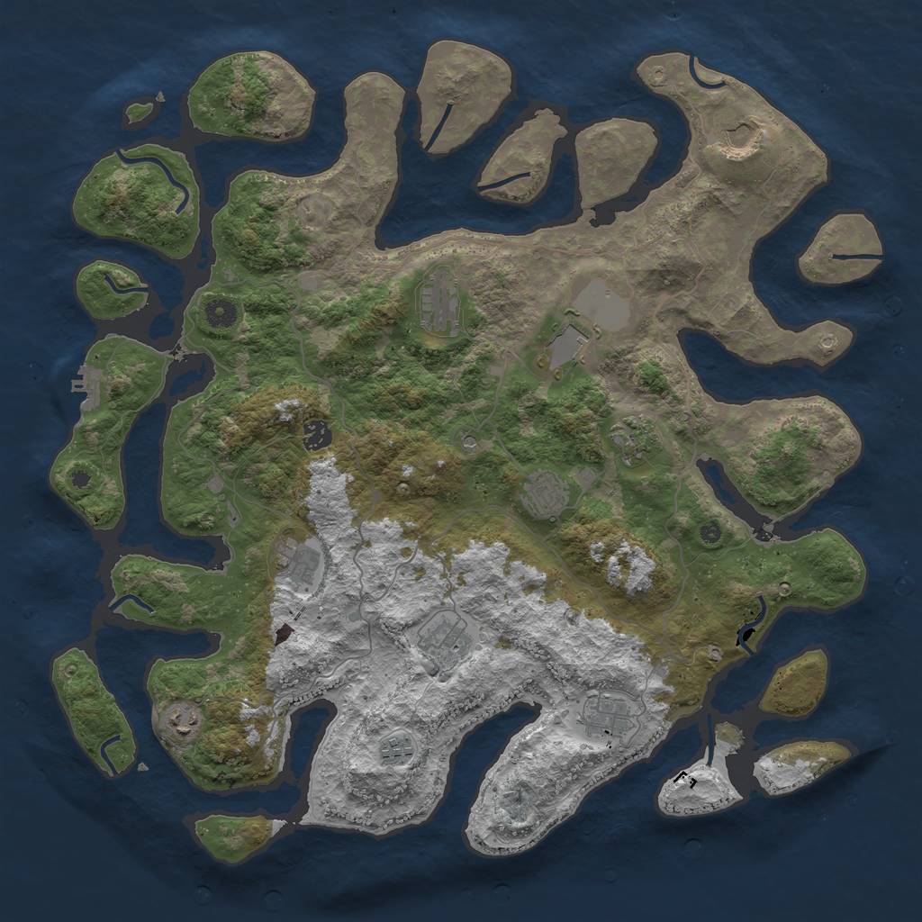 Rust Map: Procedural Map, Size: 4500, Seed: 424285794, 15 Monuments