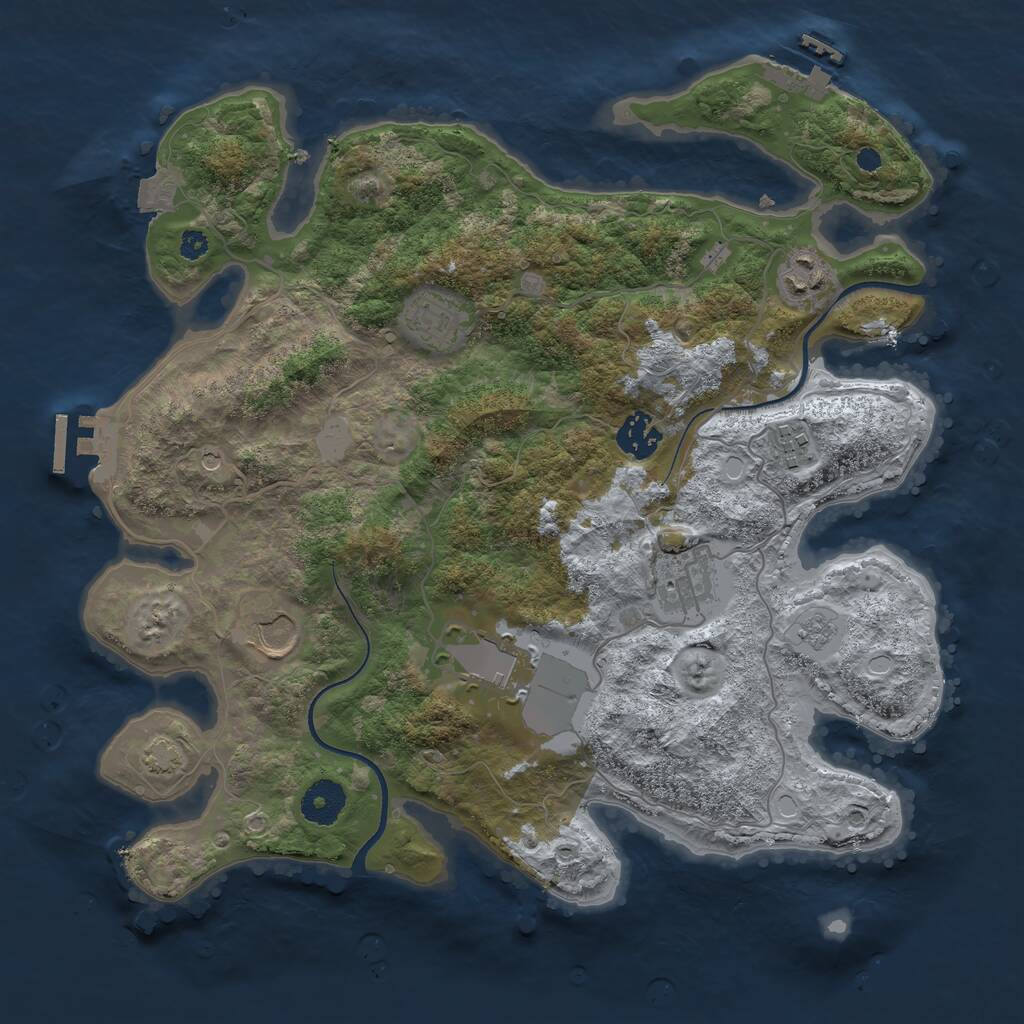 Rust Map: Procedural Map, Size: 3500, Seed: 75675, 13 Monuments