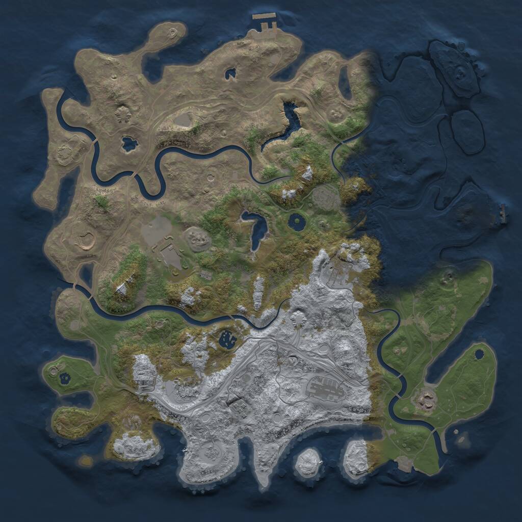 Rust Map: Procedural Map, Size: 4500, Seed: 1234587, 15 Monuments