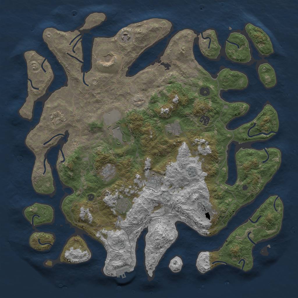 Rust Map: Procedural Map, Size: 4500, Seed: 1234587, 15 Monuments