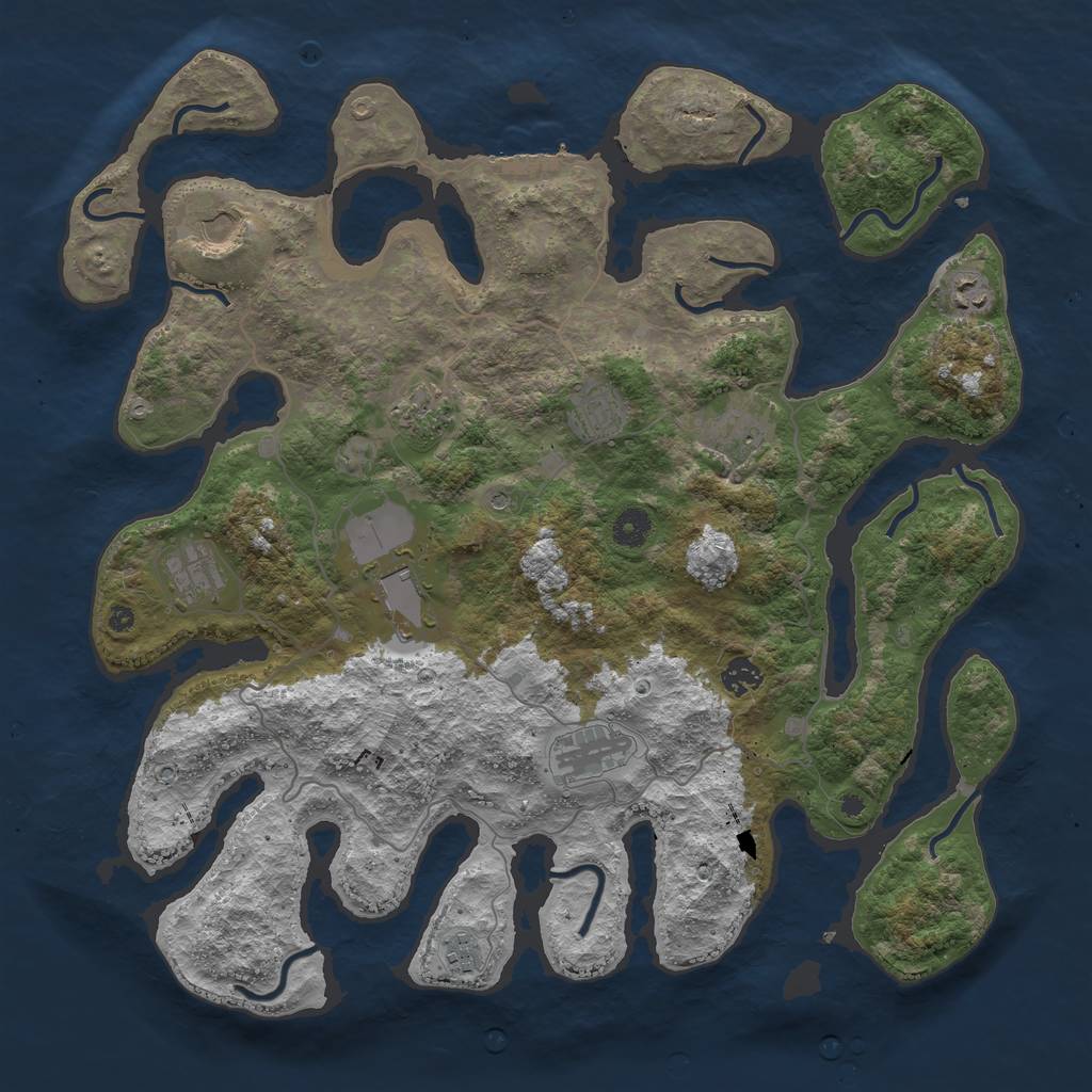 Rust Map: Procedural Map, Size: 4250, Seed: 2122168502, 14 Monuments