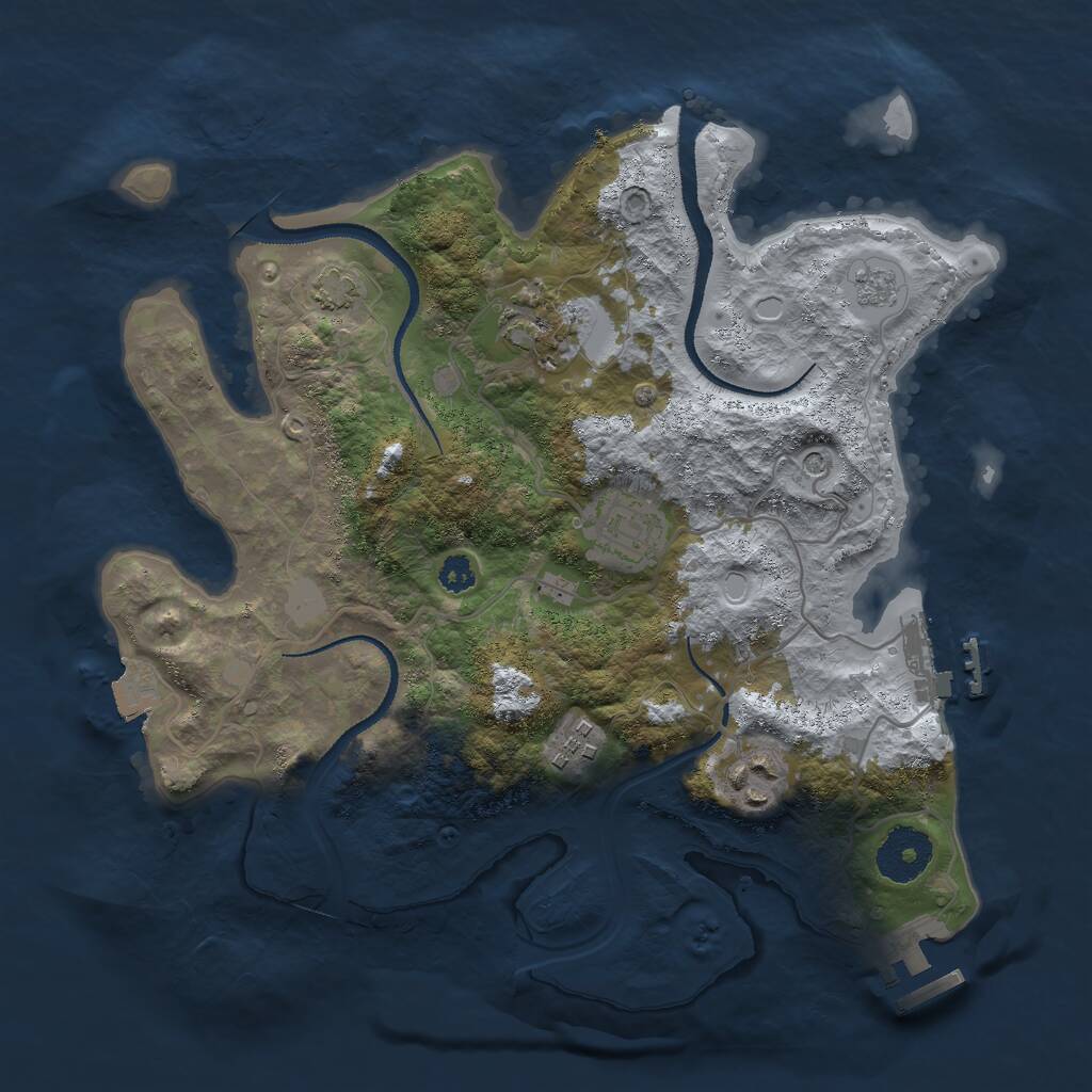 Rust Map: Procedural Map, Size: 3000, Seed: 2420533, 10 Monuments