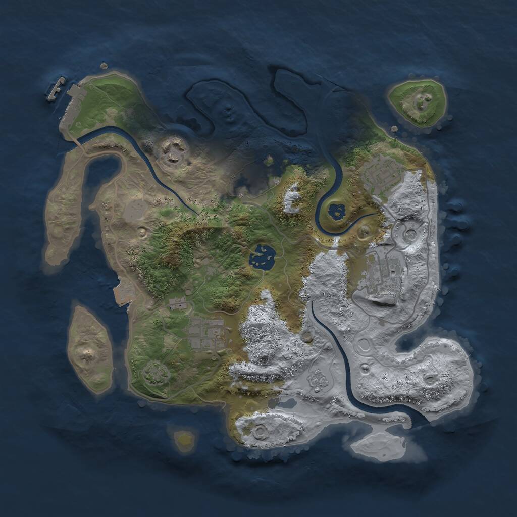 Rust Map: Procedural Map, Size: 3000, Seed: 1122845883, 11 Monuments