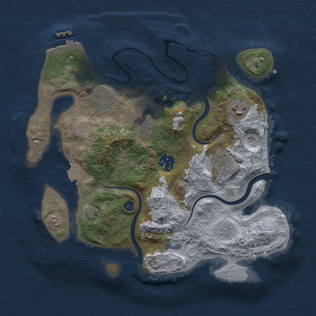 Rust Map: Procedural Map, Size: 3000, Seed: 1122845883, 10 Monuments