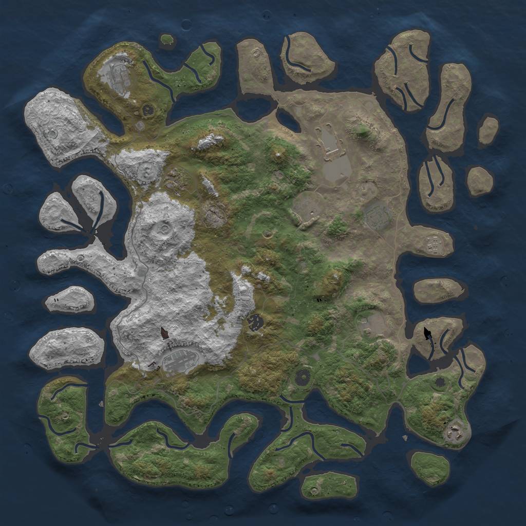 Rust Map: Procedural Map, Size: 4800, Seed: 123456, 13 Monuments