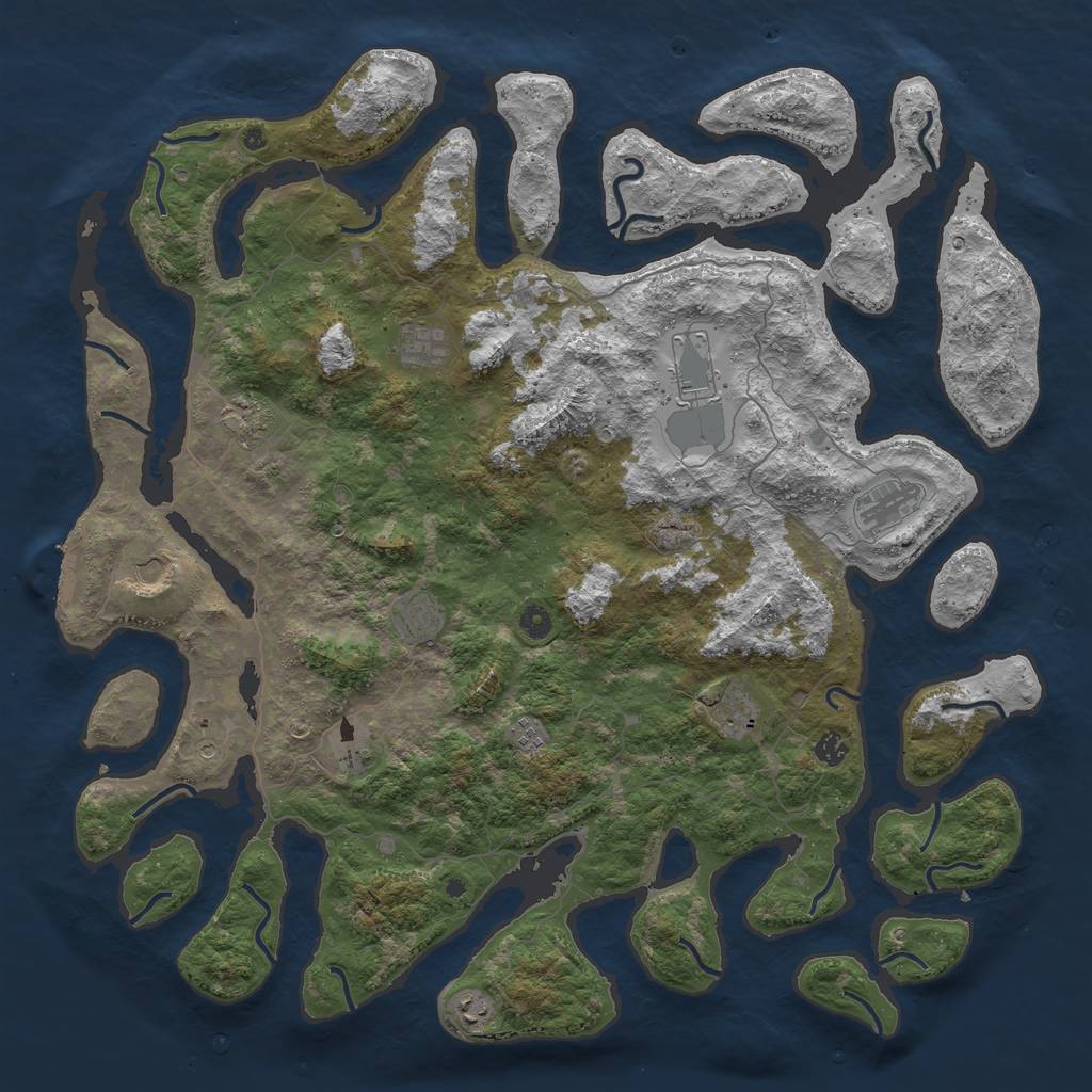 Rust Map: Procedural Map, Size: 5000, Seed: 92218236, 15 Monuments