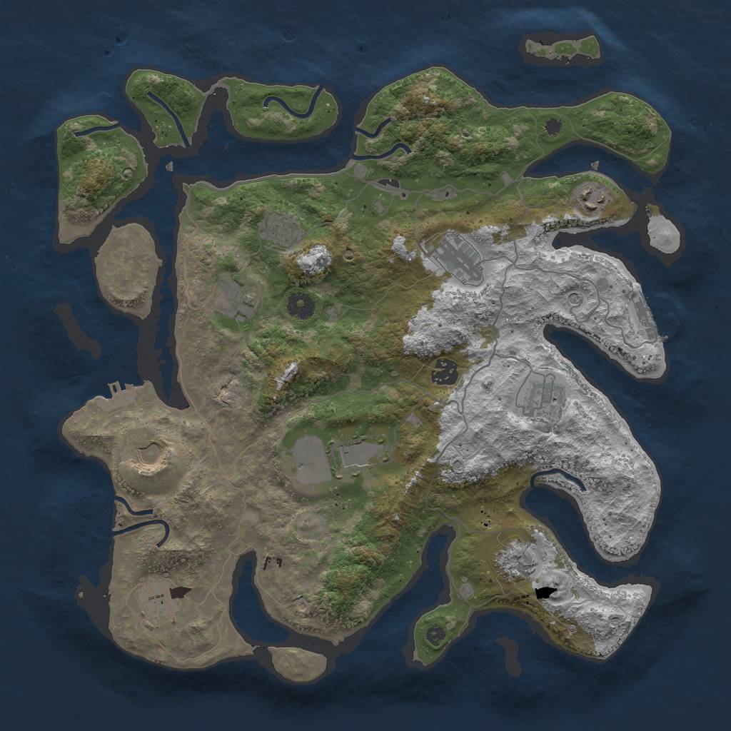 Rust Map: Procedural Map, Size: 4000, Seed: 966711742, 15 Monuments