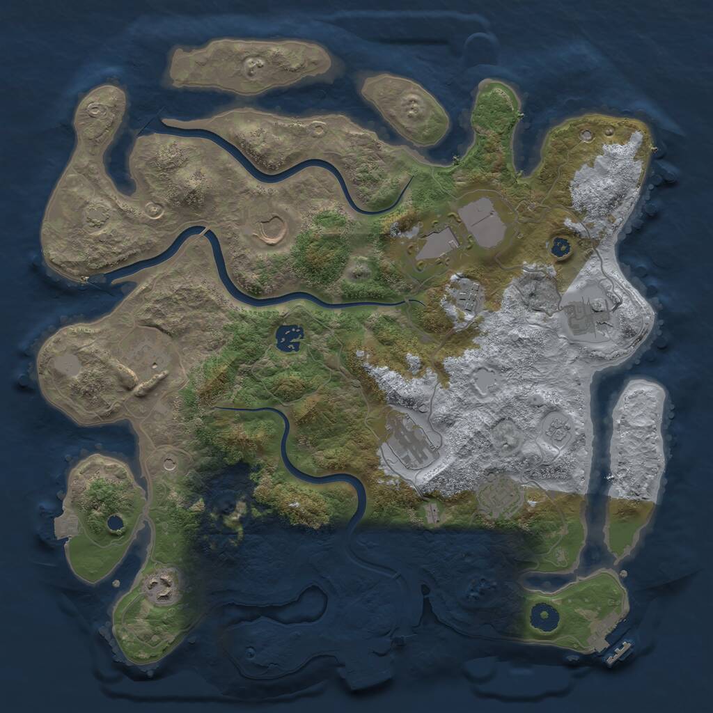 Rust Map: Procedural Map, Size: 3750, Seed: 1522834079, 15 Monuments