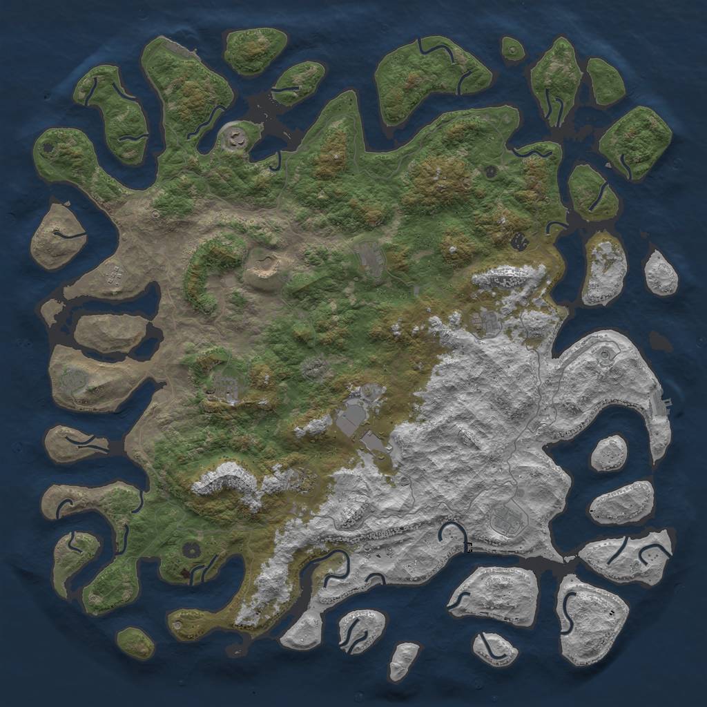 Rust Map: Procedural Map, Size: 6000, Seed: 1410, 16 Monuments