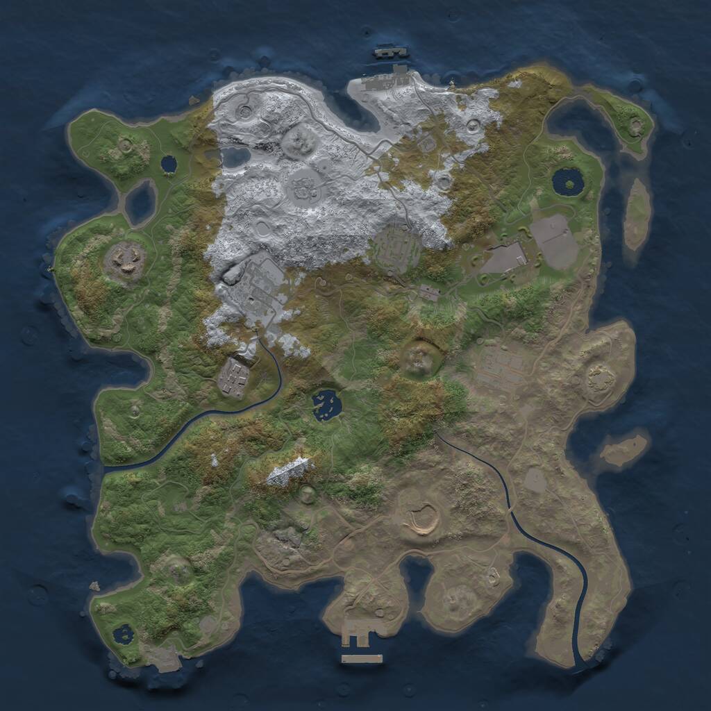 Rust Map: Procedural Map, Size: 3500, Seed: 6462920, 14 Monuments