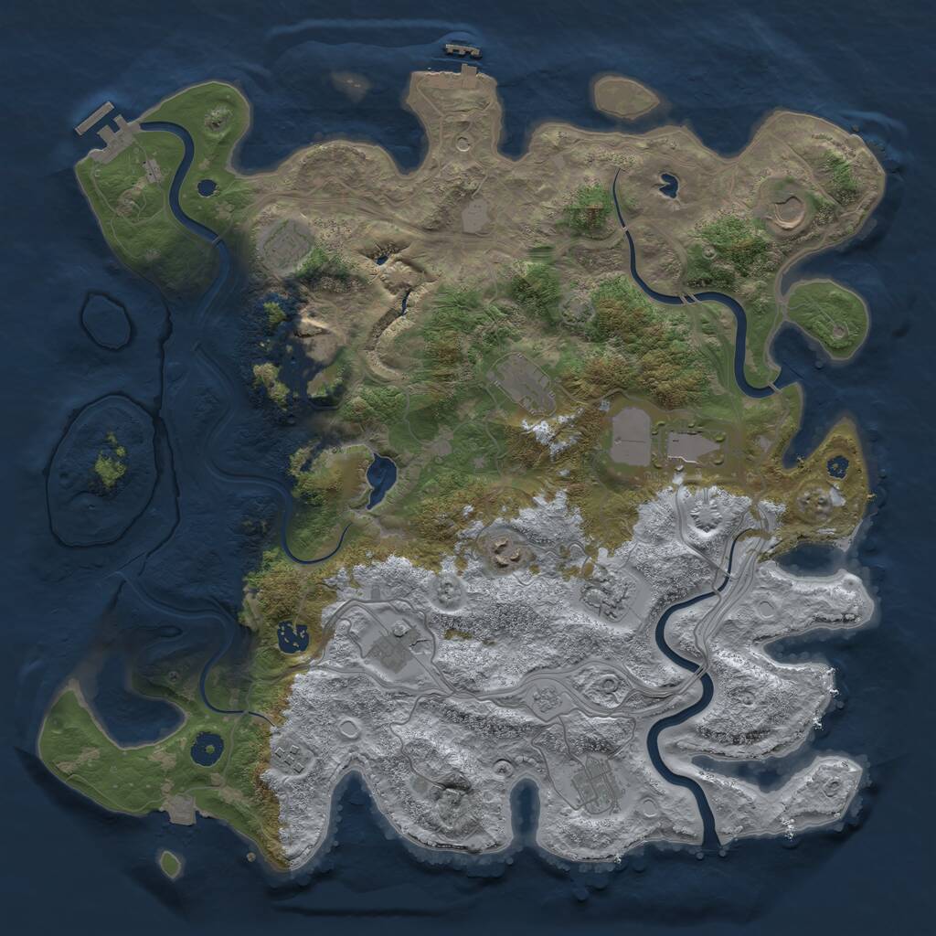 Rust Map: Procedural Map, Size: 4250, Seed: 11220, 17 Monuments