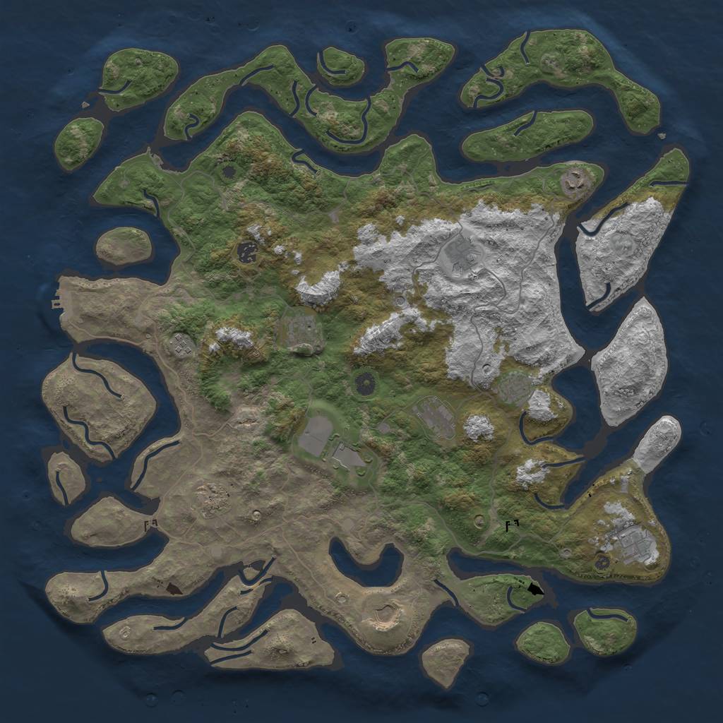 Rust Map: Procedural Map, Size: 5000, Seed: 190758755, 15 Monuments