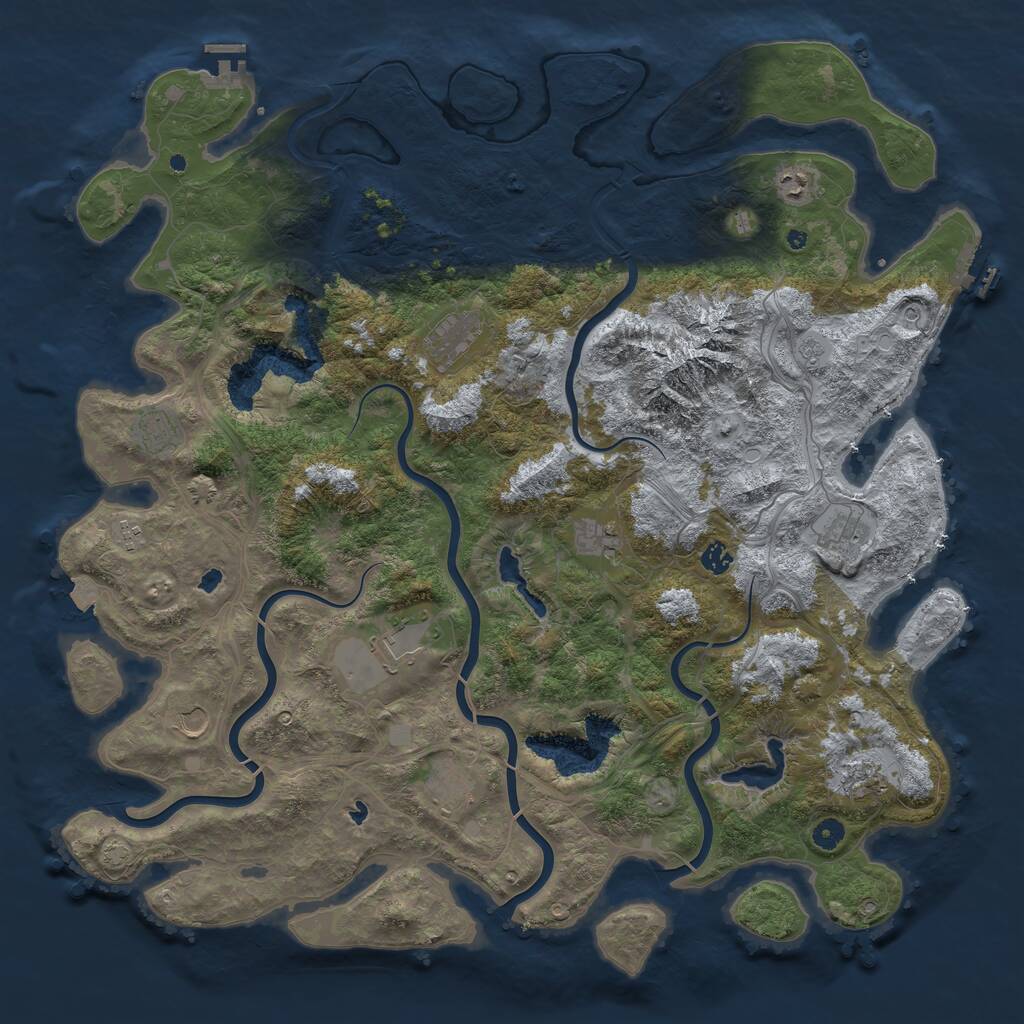 Rust Map: Procedural Map, Size: 5000, Seed: 190758755, 17 Monuments
