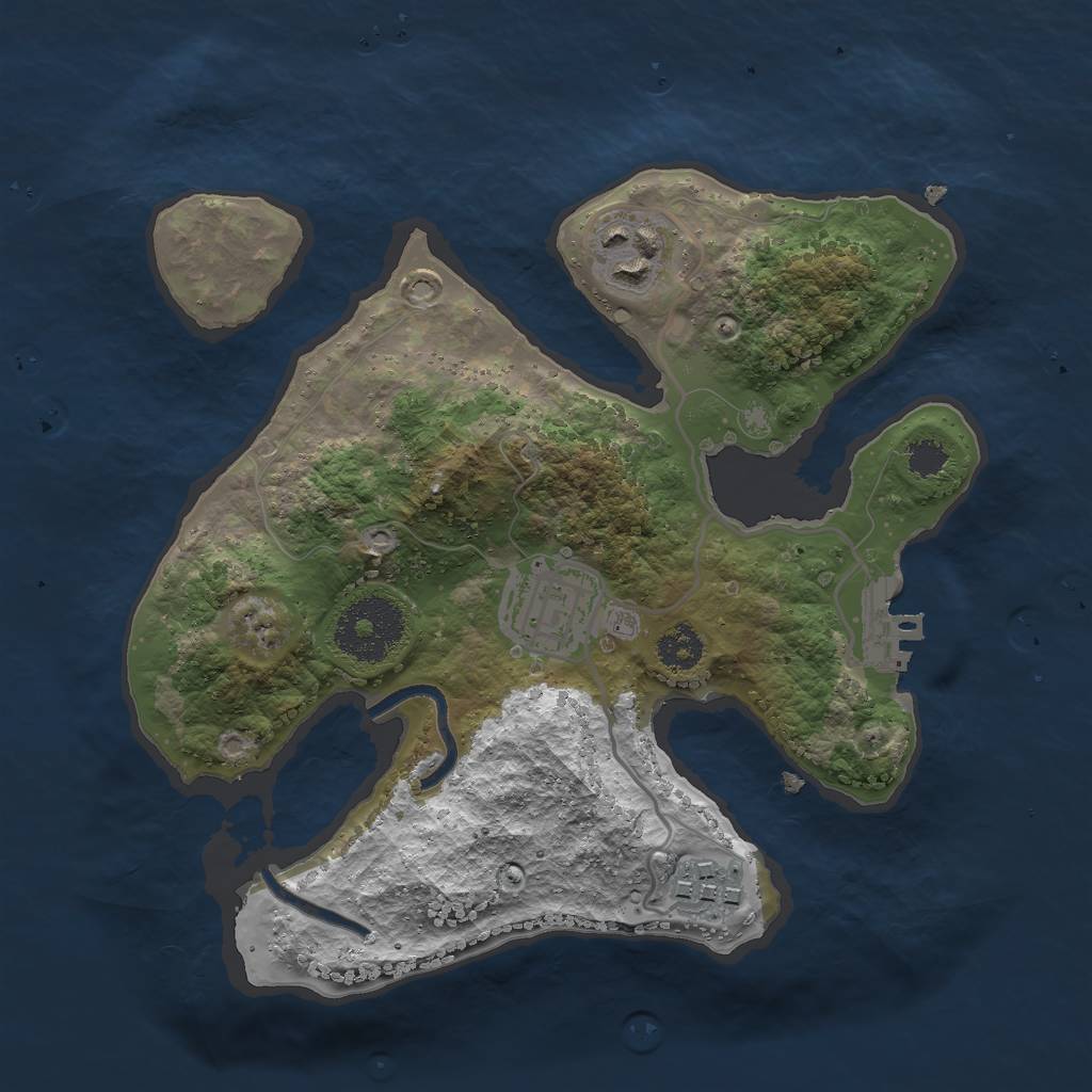 Rust Map: Procedural Map, Size: 2500, Seed: 812933633, 6 Monuments