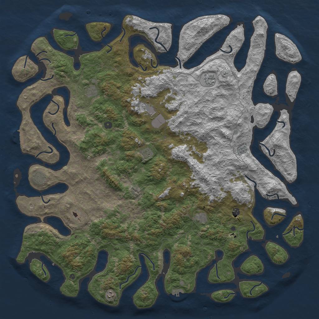 Rust Map: Procedural Map, Size: 6000, Seed: 112021527, 15 Monuments