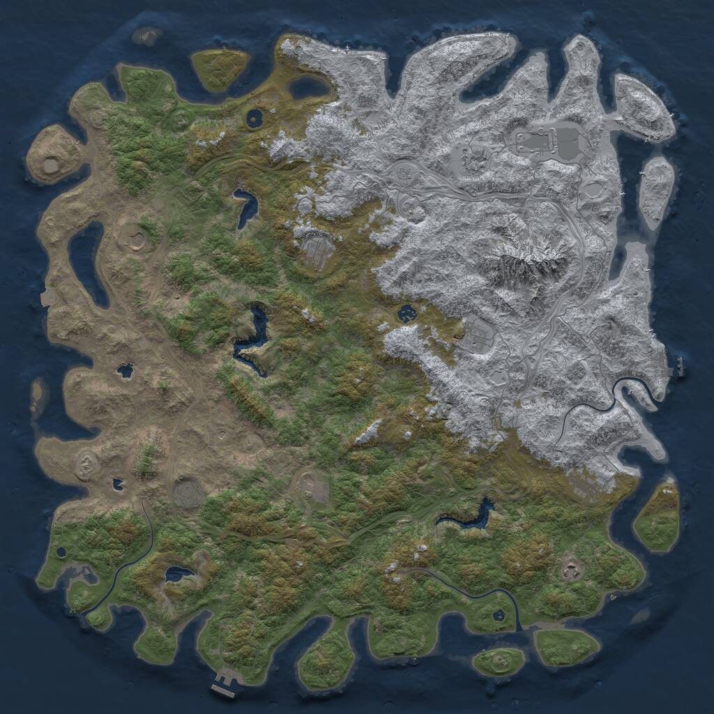 Rust Map: Procedural Map, Size: 6000, Seed: 112021527, 17 Monuments
