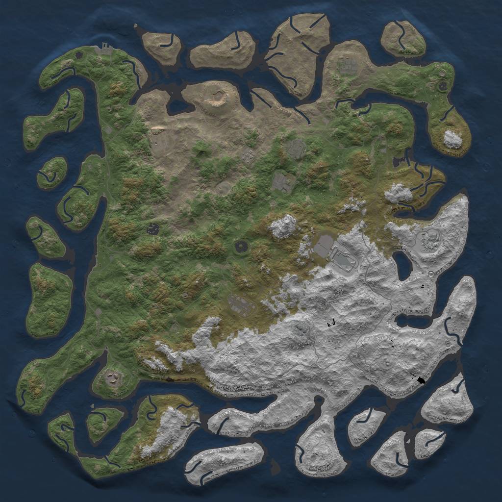 Rust Map: Procedural Map, Size: 6000, Seed: 1525268143, 15 Monuments